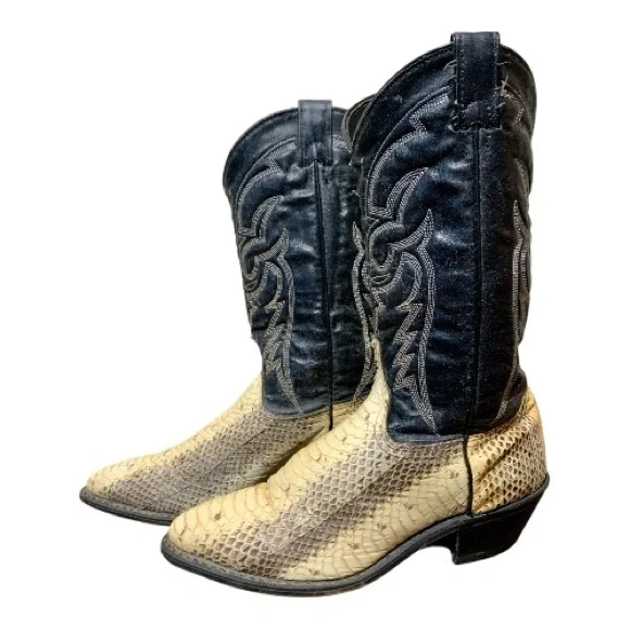 Women’s Tony Lama #3550 Python Skin Western Core Boots Size 7M - Picture 2 of 9